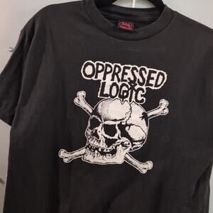 Oppressed Logic Fang Vintage Cinderblock Skull Punk Rock Band T-shirt Medium